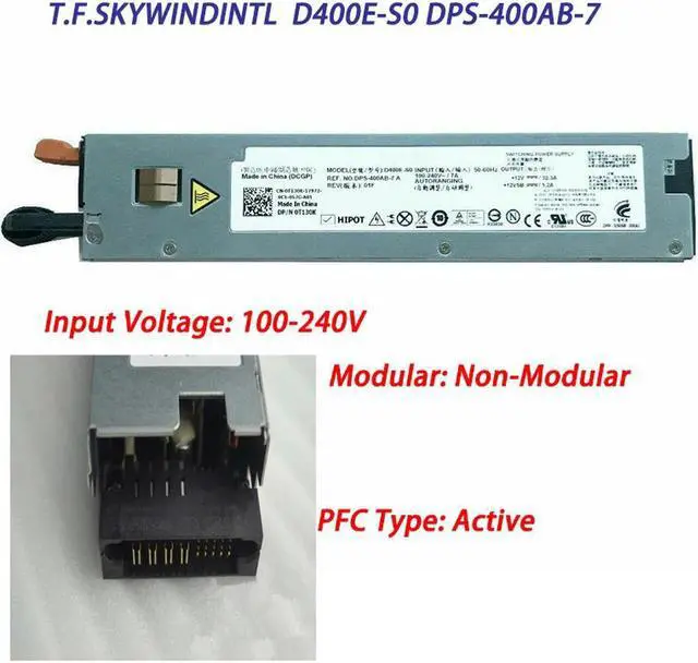 Main image of D400E-S0 DPS-400AB-7 for R310 Server Power Supply PN:0T130K T130K 0T130K DPS-400AB-7 A D400E-S0 400W Server Power Supply
