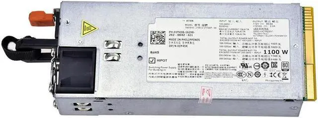 Main image of For R510 R810 R910 T710 Server Power Supply 3MJJP 9GP9X 1Y45R 1100W Psu