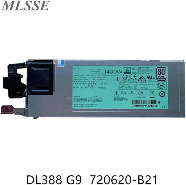Main image of For DL388 G9 1400W Server Power Supply 733428-101 733427-001 754383-001 720620-B21 DPS-1400CB A