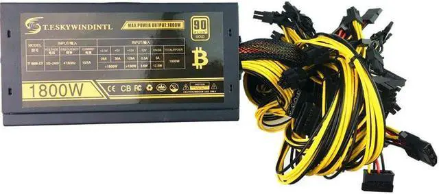 Main image of 1800W PC Power Supply 1800W Mining Power Supply Rx 480 RX570 Rx 470 Bitcoin 1800W Miner Power Supply Adjustable Antminer Mining