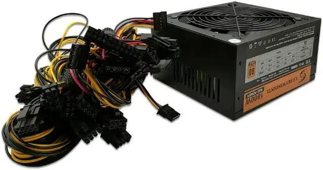 Main image of 1800W PSU Power Supply For 8 GPU 1800W ATX  Gaming Power Supply 80PLUS Gold Switching Power Supply 6 GPU 6+2PIN Sextuple Miner