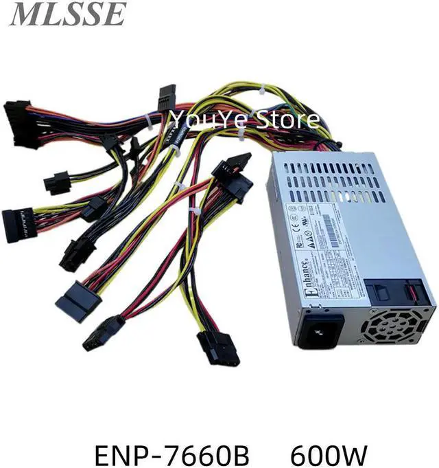 600W PC Power Supply For Enhance 7660B 1U Flex ATX PSU