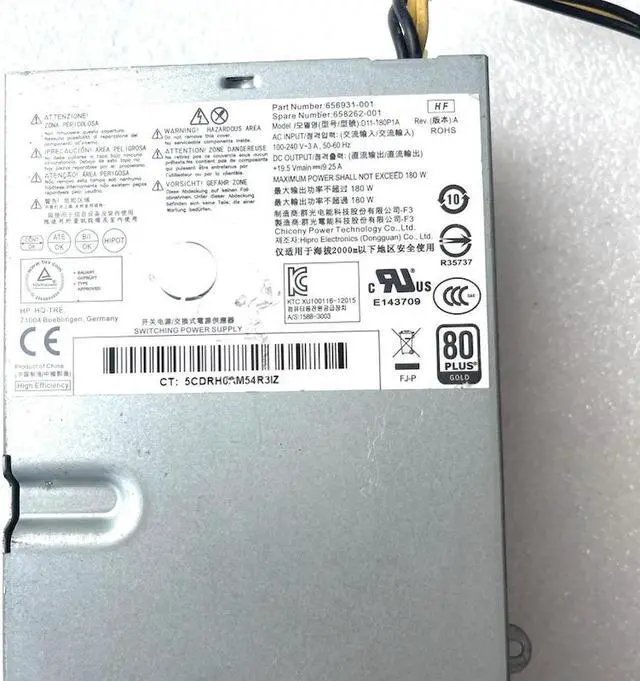 Alt view image 2 of 4 - LSC 95% For4300 6300 AIO 180W Power Supply 658262-001 656931-001 D11-180P1A PA-1181-8 100% Tested Fast Ship