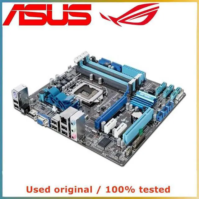 Alt view image 2 of 4 - For H55 For P7H55-M Computer Motherboard LGA 1156 DDR3 16G Desktop Mainboard SATA II PCI-E 2.0 X16