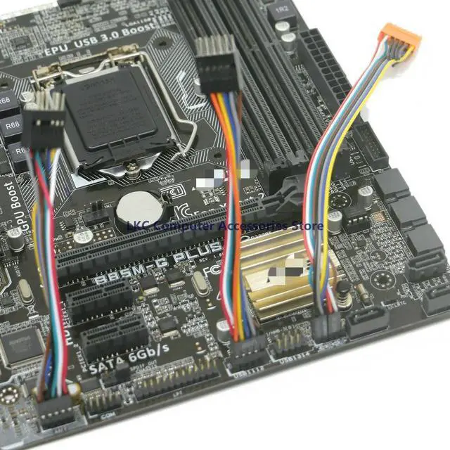 Alt view image 3 of 3 - for chassis mounted ordinary motherboard adapter cable three-piece USB audio switch indicator cable