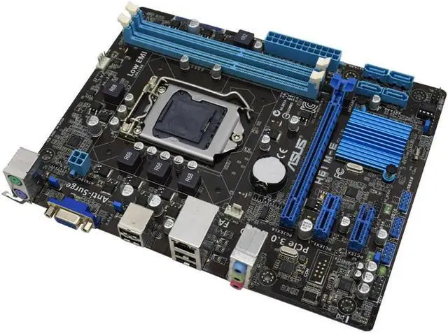 Alt view image 7 of 7 - H61M-E LGA 1155 Motherboard 2xDDR3 H61 Support Core i7 3770T Processor Micro ATX 16G VGA USB2.0 SATA2 PCI-E 3.0