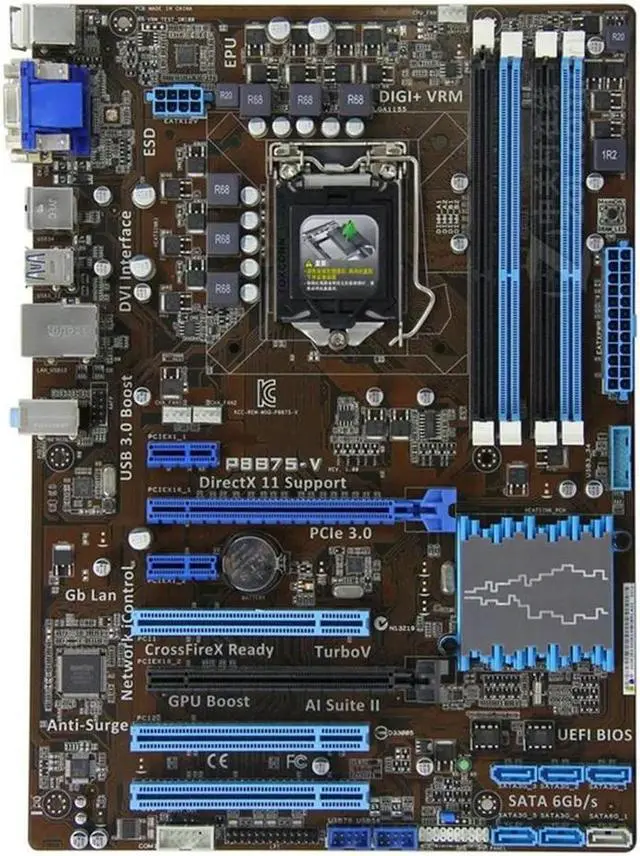 Alt view image 2 of 7 - H61M-E Motherboard LGA 1155 DDR3 mainboard support I3 I5 I7 cpu H61 Desktop motherboard