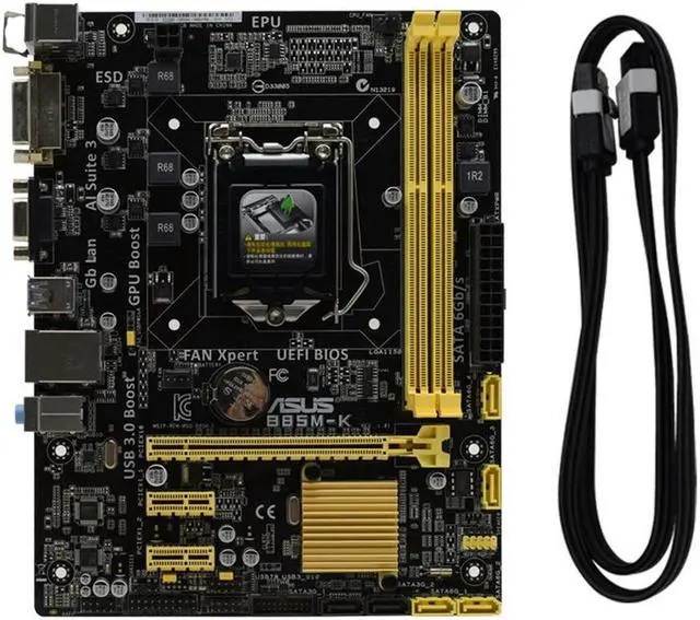 Alt view image 4 of 4 - B85 Motherboard B85M-K LGA 1150 Socket Micro ATX DDR3 Mainboard Supports Core i3 4130 4170 i5 4590 4570 i7 4770 4790