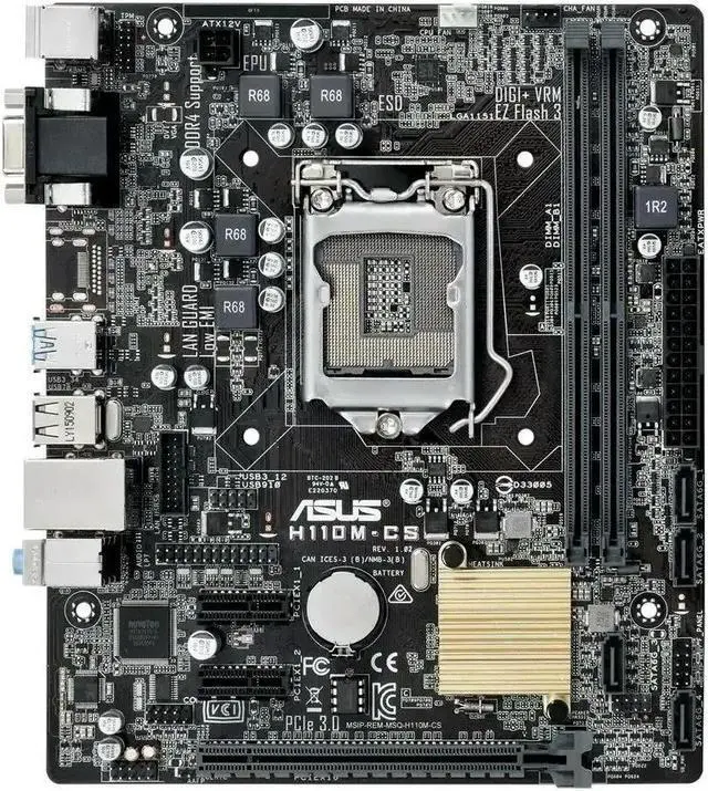 Alt view image 3 of 4 - H110M motherboard H110M-CS 2x DIMM Max. 32GB DDR4 Micro ATX Mainboard LGA 1151 Supports 6th 7th Gen Core i3 i5 i7 Processor