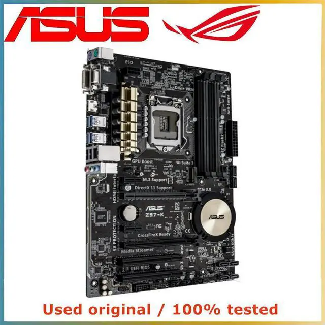 Alt view image 3 of 4 - For Z97-K Computer Motherboard LGA 1150 DDR3 32G For Z97 Desktop Mainboard SATA III PCI-E 3.0 X16