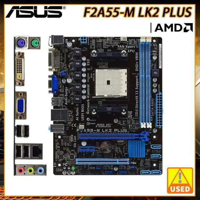 Main image of FM2 Motherboard A55 F2A55-M LK2 PLUS Motherboard DDR3 32GB SATA II USB2.0 For AthlonX4 740 A4-5300 cpus