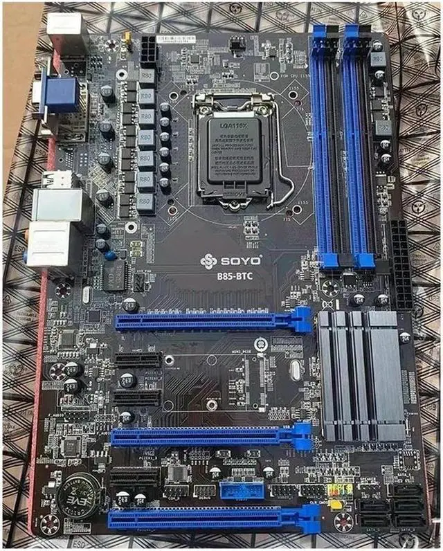 Alt view image 3 of 4 - B85 Mainboard LGA1150 B85-BTC 3PCI-E X16 Motherboard LGA 1150 DDR3 16G PCI-E 3.0 USB3.0 PRO 6GPU ATX