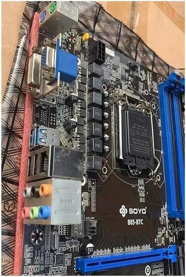 Alt view image 2 of 4 - B85 Mainboard LGA1150 B85-BTC 3PCI-E X16 Motherboard LGA 1150 DDR3 16G PCI-E 3.0 USB3.0 PRO 6GPU ATX