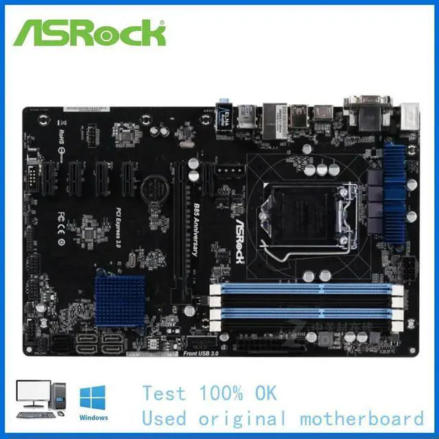 Main image of B85 Mainboard LGA1150 B85 Anniversary Motherboard LGA 1150 DDR3 16G PCI-E 3.0 USB3.0 PRO 6GPU ATX