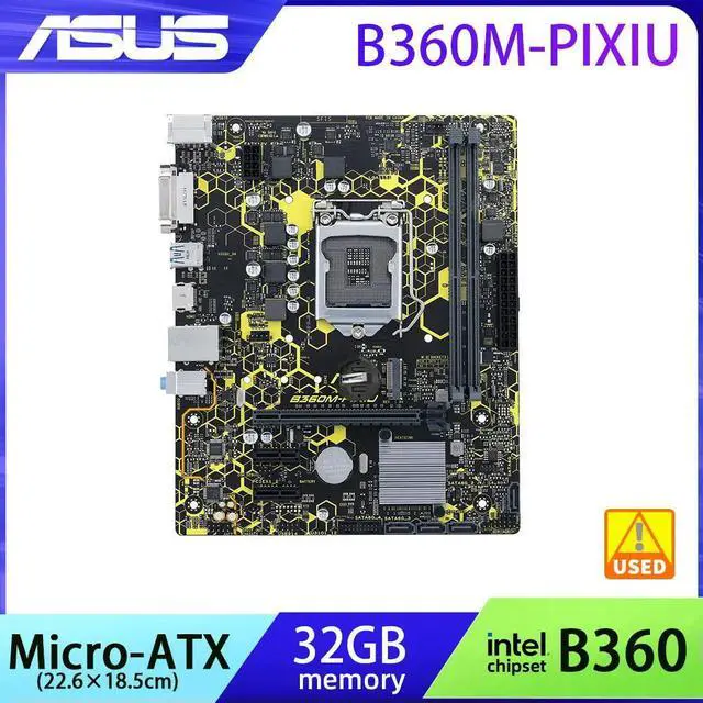Main image of B360M-PIXIU V2 Micro ATX Motherboard B360 LGA 1151 Socket Supports Core i5 8400 8500 8600 9400F 9500F i7 8700 9700