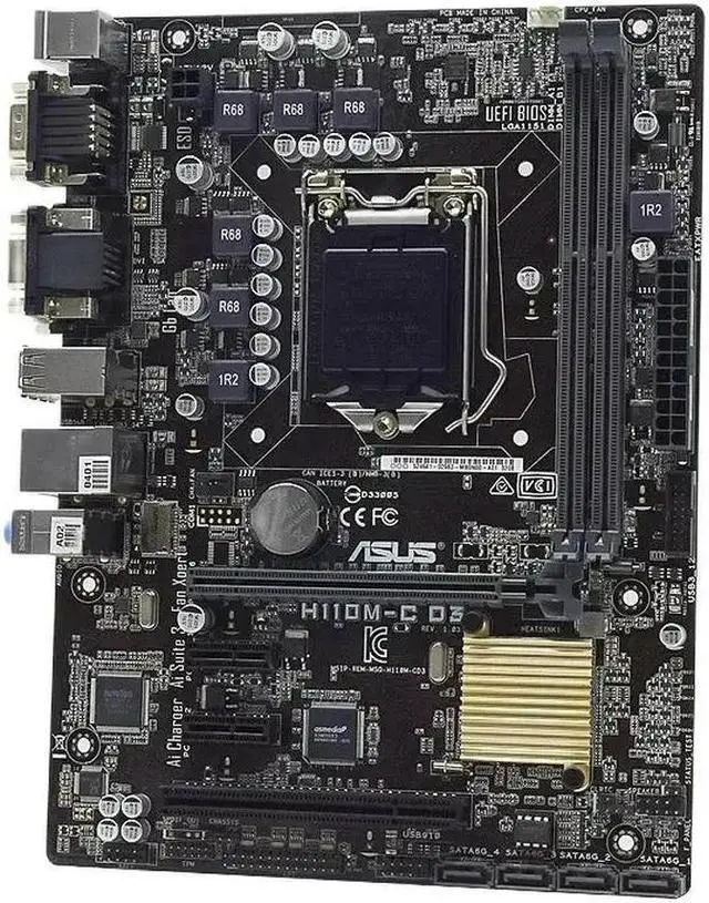 Alt view image 3 of 4 - H110 Motherboard DDR3 H110M-C D3 LGA 1151 Socket Supports for 6th Gen Core i3 i5 i7 Processors Micro ATX 2x DIMM Max. 32GB