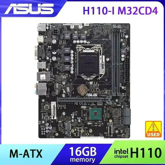 Main image of LGA 1151 Motherboard H110-I/M32CD4/DP_MB M-ATX Mainboards 2x DIMM Max. 16GB DDR4 Supports 6th Gen Core i3 i5 i7 Processors