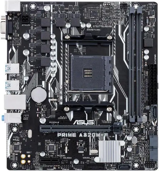Alt view image 2 of 4 - PRIME A320M-F Micro ATX Motherboard AM4 A320 Chipset 2 RAM Slot Max. 32GB DDR4 Supports Ryzen 3000 4000G 5000 Series