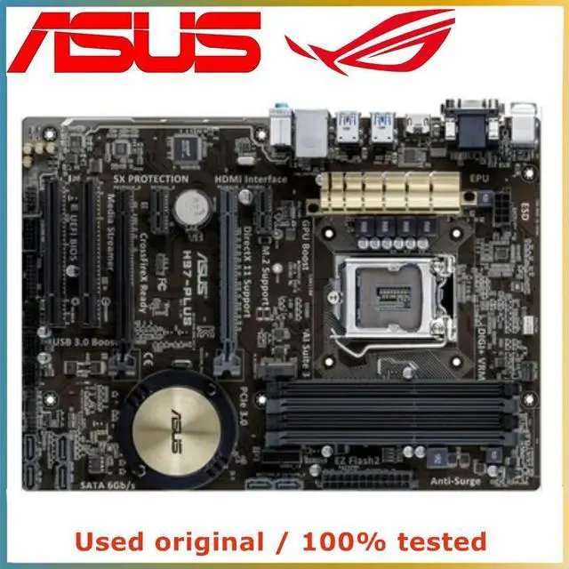 Main image of For H97-PLUS Computer Motherboard LGA 1150 DDR3 32G For H97 Desktop Mainboard SATA III PCI-E 3.0 X16