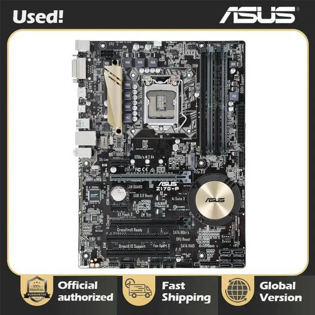 Alt view image 2 of 4 - Z170-P Desktop Motherboard Z170 Socket LGA 1151 i7 i5 i3 DDR4 64G M.2 SATA3 USB3.0 USB DVI HDMI ATX