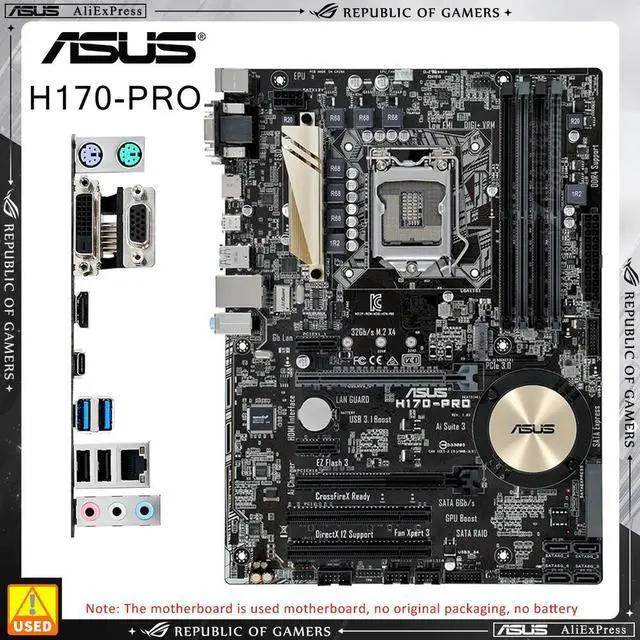 Main image of H170-PRO DDR4 Motherboard LGA 1151 Socket Supports 6th 7th Gen Core i3 i5 i7 Processor 4x DIMM Max. 64GB DDR4 ATX Mainboard