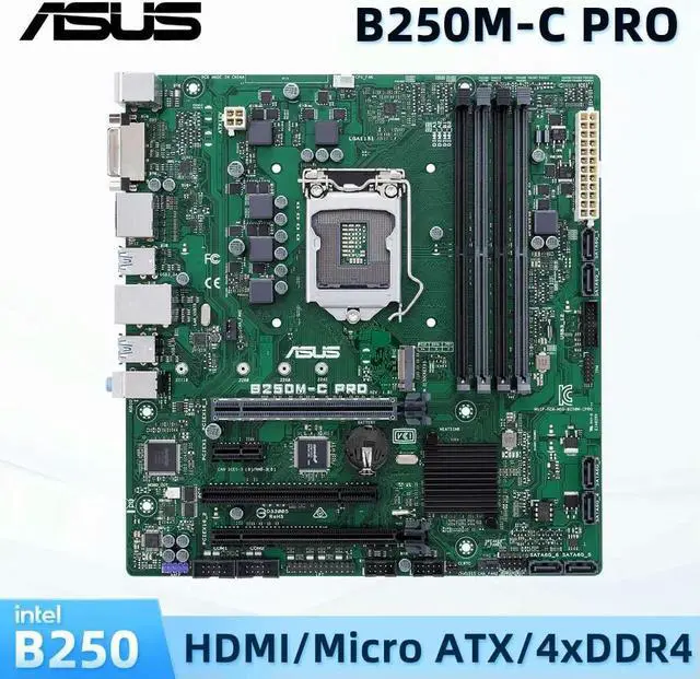 Alt view image 5 of 7 - B250 Motherboard B250M-C PRO for i3 6300 7350K LGA 1151 Motherboard for i7 6700 7700 i5 6500 6600 7500 7600 i3 6100 7100