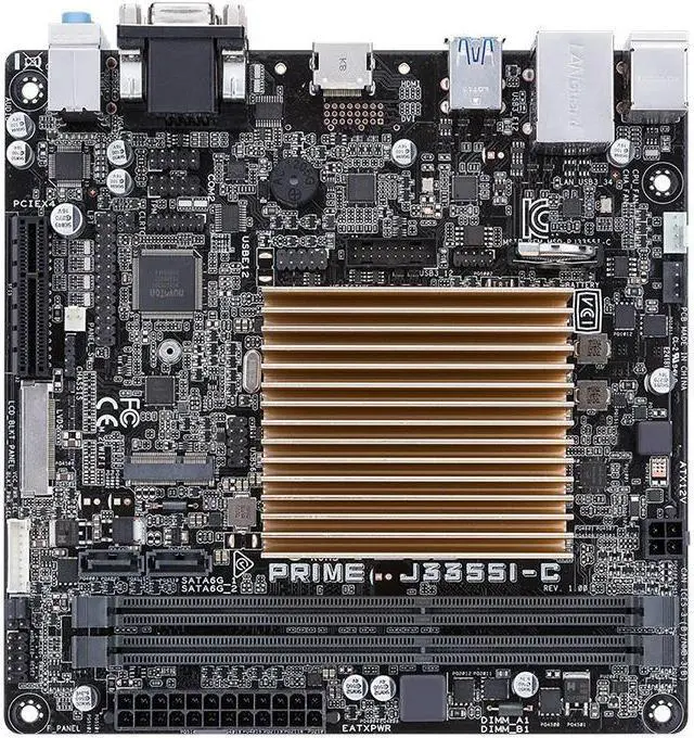 Alt view image 6 of 7 - PRIME J355I-C, Low Power Fan-less Mini-ITX Motherboard for Celeron Soc J3355 Processors With HDMI/D-Sub/LVDS Support