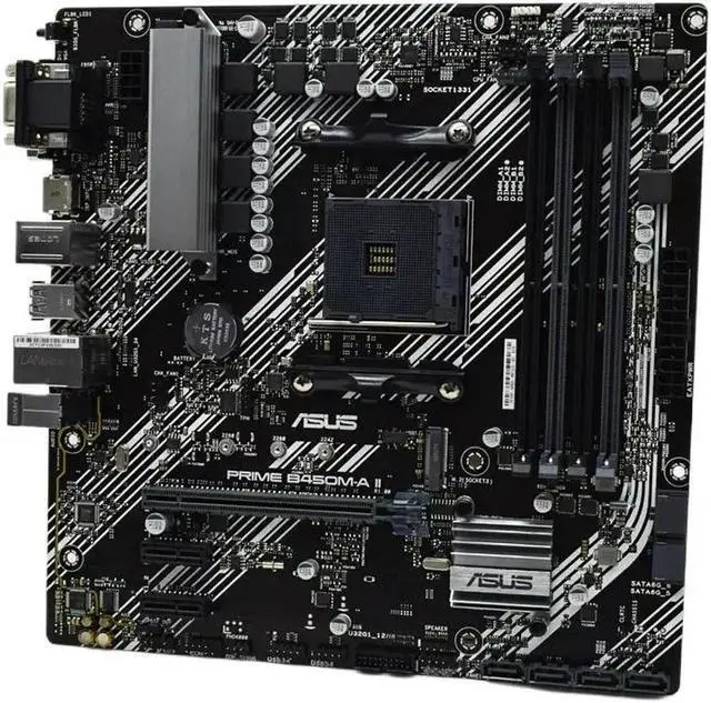 Alt view image 4 of 4 - B450 Motherboard PRIME B450M-A II Supports Ryzen 7 1700 3700x Ryzen 5 2600 2600x 3500x 3600 5500 5600 5600G 4600G 2400G