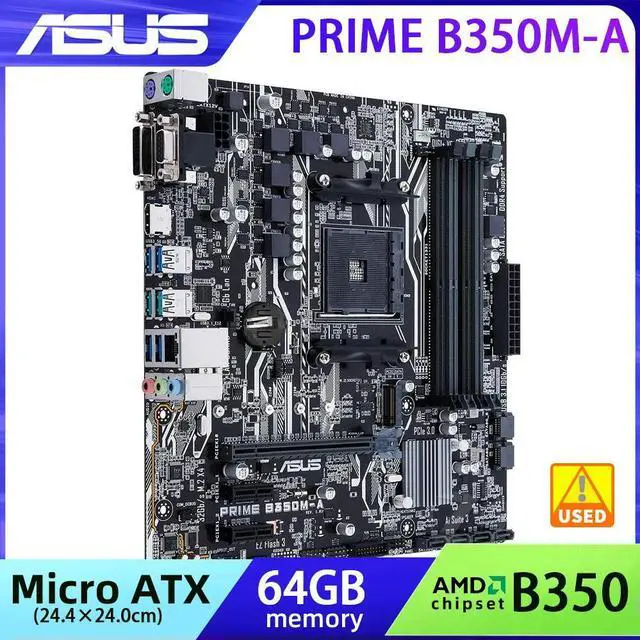 Alt view image 5 of 7 - B350 Motherboard PRIME B350M-A for Ryzen 7 5700x 5700x3d 5800x3d AM4 Motherboard for Ryzen 5 5600 5600G 5500 3600 5600X