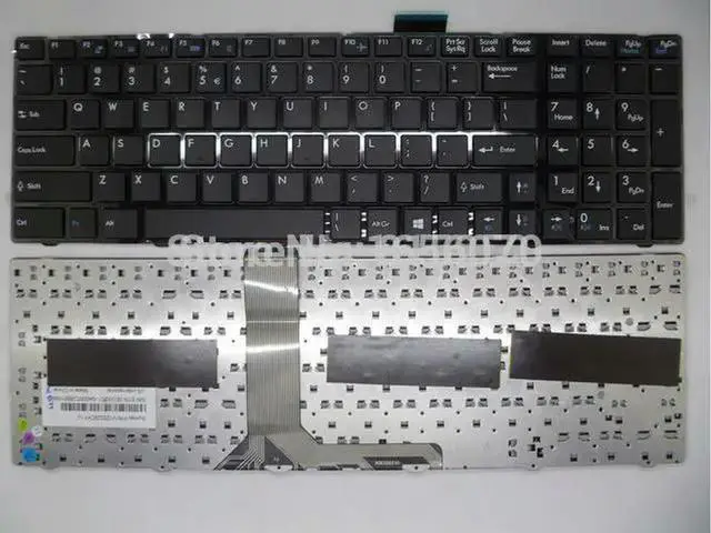 Main image of Laptop Keyboard for GE60 CX70 black UI US-International with black frame&black cable V139922CK1 UI S1N-3EUS2C1-SA0