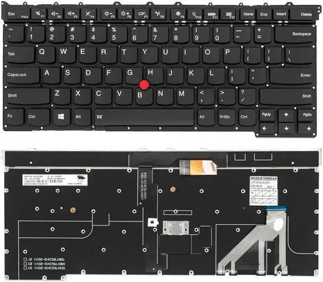Main image of US Keyboard for X1 Carbon 3rd Gen 2015 20BS 20BT Backlit with Point