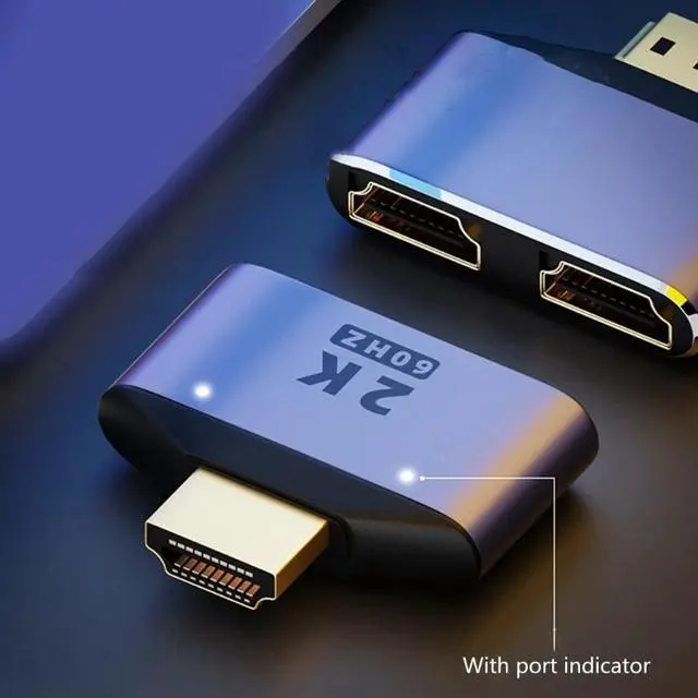Alt view image 2 of 4 - HDMI-compatible Splitter Adapter Cable 1 in 2 Out HDM-compatible Male to Dual Female 1 to 2 Way for LCD TV Box PS3 Laptop