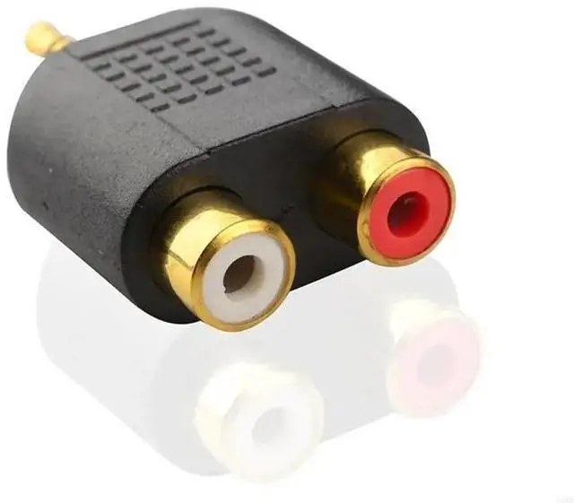 Alt view image 4 of 4 - Gold Plated 3.5mm Stereo to 2-RCA Male to Female Red+White Adapter Splitter Adapter Dual RCA Adapter for TV