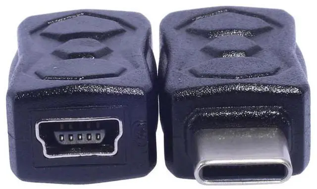 Alt view image 3 of 4 - Type C to Mini USB Adapter, Type C male to Mini USB Female Connector Charge Data Sync Adapter for  Laptop phones