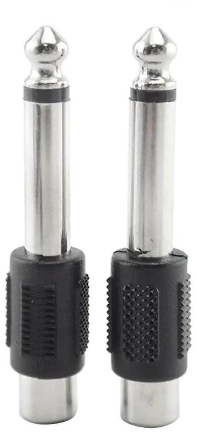 Alt view image 3 of 4 - 1/4in 6.35mm Male Plug to RCA Female Jack Speaker Connector RCA Plug Adapter to Stereo Jack 6.3 MM Male Plug Microphone