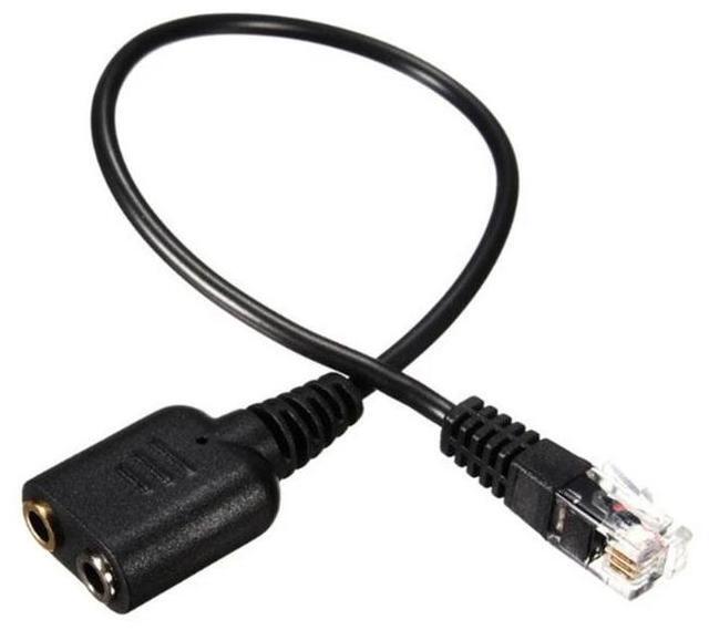 Alt view image 3 of 4 - 1PC 25cm RJ9 Male To Dual 3.5mm Female Plug Headset Jack Phone Audio Adapter Cable For PC Computer Headset Telephone Using