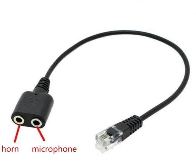 Alt view image 4 of 4 - 1PC 25cm RJ9 Male To Dual 3.5mm Female Plug Headset Jack Phone Audio Adapter Cable For PC Computer Headset Telephone Using