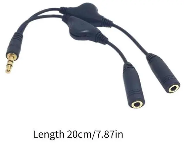 Alt view image 3 of 4 - Headset Adapter Headphone Mic Y Splitter Cable 3.5mm Audio Male to 2 Female For Earphone Adapter Splitter With Volume Controls