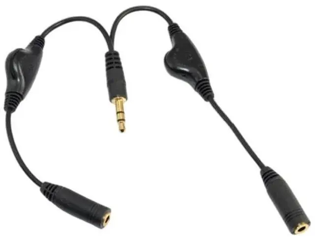 Alt view image 4 of 4 - Headset Adapter Headphone Mic Y Splitter Cable 3.5mm Audio Male to 2 Female For Earphone Adapter Splitter With Volume Controls