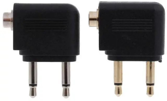 Alt view image 2 of 4 - 2pcs/Set 3.5mm to 2 x 3.5 mm Stereo Ear Audio Adapter Jack to Air Aircraft Airline Airplane Headset Headphone Connector 3.5mm
