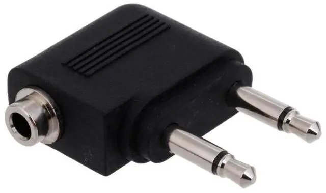 Alt view image 4 of 4 - 2pcs/Set 3.5mm to 2 x 3.5 mm Stereo Ear Audio Adapter Jack to Air Aircraft Airline Airplane Headset Headphone Connector 3.5mm
