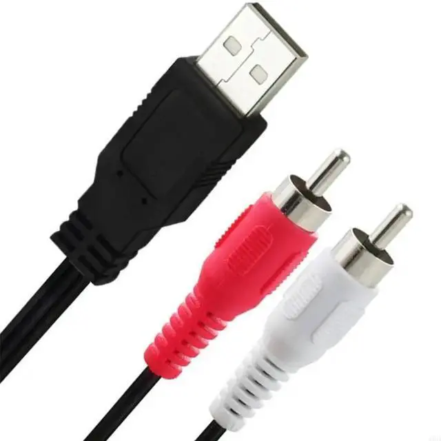 Alt view image 2 of 4 - 1PC 1.5m Dual RCA Male to USB Male A Composite Adapter Audio Video Data Extension Cable Cord For TV/PC