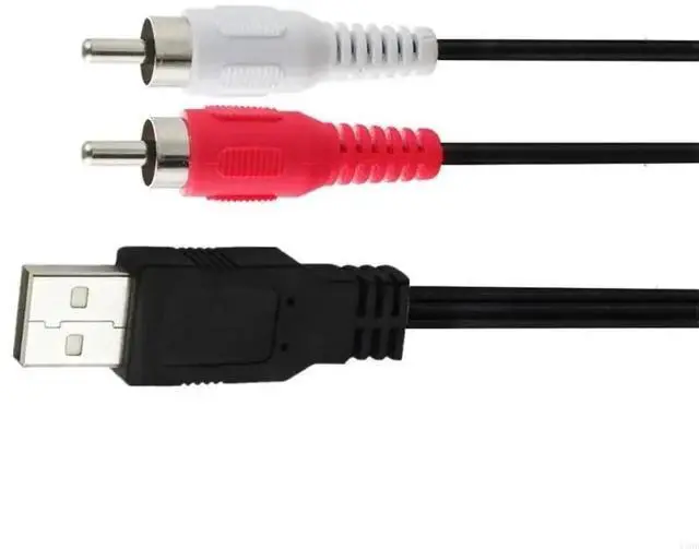 Alt view image 3 of 4 - 1PC 1.5m Dual RCA Male to USB Male A Composite Adapter Audio Video Data Extension Cable Cord For TV/PC