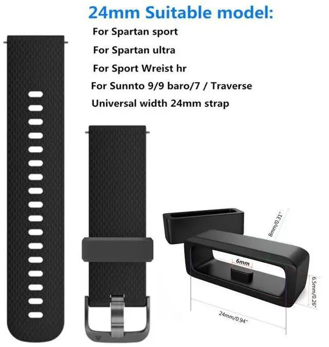 Alt view image 2 of 4 - 10pcs 24mm Rubber Replacement Watch Strap Band Keeper Loop Security Holder Retainer Ring For SUUNTO Spartan Suunto 9/TRAVERSE