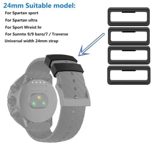 Alt view image 3 of 4 - 10pcs 24mm Rubber Replacement Watch Strap Band Keeper Loop Security Holder Retainer Ring For SUUNTO Spartan Suunto 9/TRAVERSE