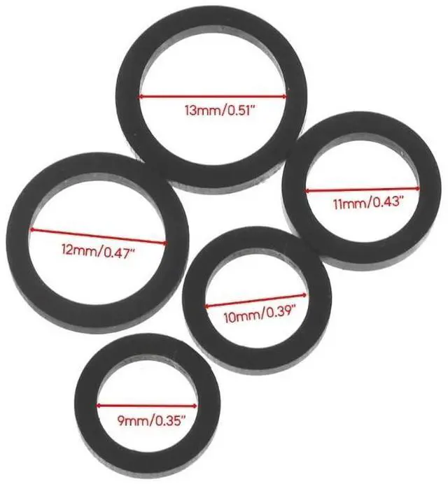 Alt view image 2 of 4 - 20PCS Mixed Idle Tire Wheel Belt Loop Ldler Rubber Ring For Cassette Deck Recorder Tape Stereo Audio Player 9-13mm Hole