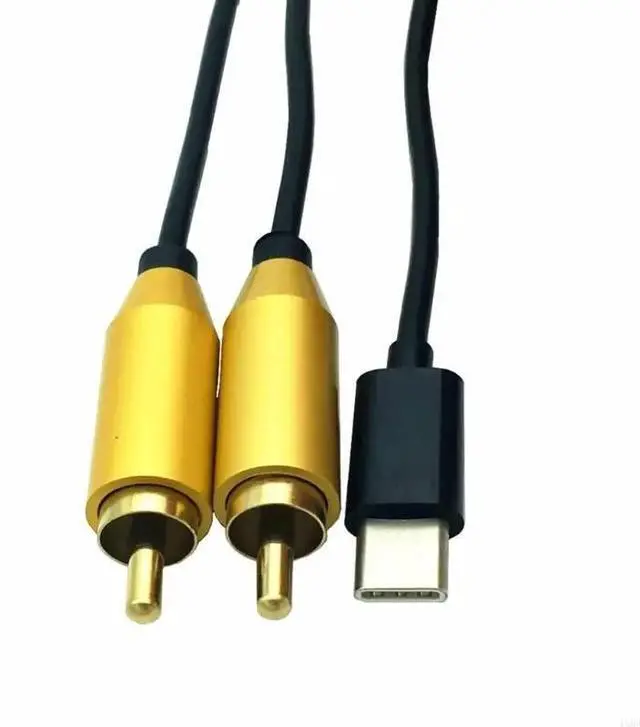 Alt view image 7 of 7 - USB C to 2RCA Male Jack Plug Adapter Type-C to RCA Male to Male Y RCA Splitter for Car Aux Stereo Speaker Amp Cord