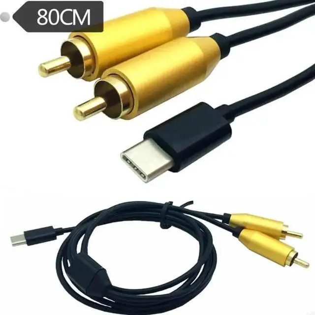 Alt view image 5 of 7 - USB C to 2RCA Male Jack Plug Adapter Type-C to RCA Male to Male Y RCA Splitter for Car Aux Stereo Speaker Amp Cord