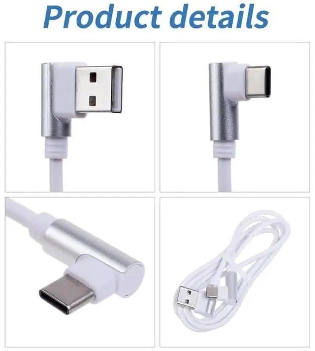 Alt view image 2 of 4 - USB C 90 Degree Elbow USB To Type C Charger Cord Cable for  Mobile Phone Accessories 3A Fast Charging USB Cable