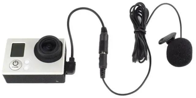 Alt view image 2 of 4 - 3.5mm Active Clip Microphone with Mini USB Audio Adapter Mic Cable for Gopro Hero 3 3+ 4 Action Camera Accessories Kit